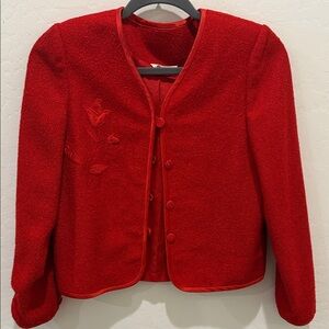 Elegant Vintage Red Women's Jacket